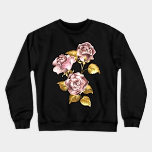 Pink gold roses Crewneck Sweatshirt